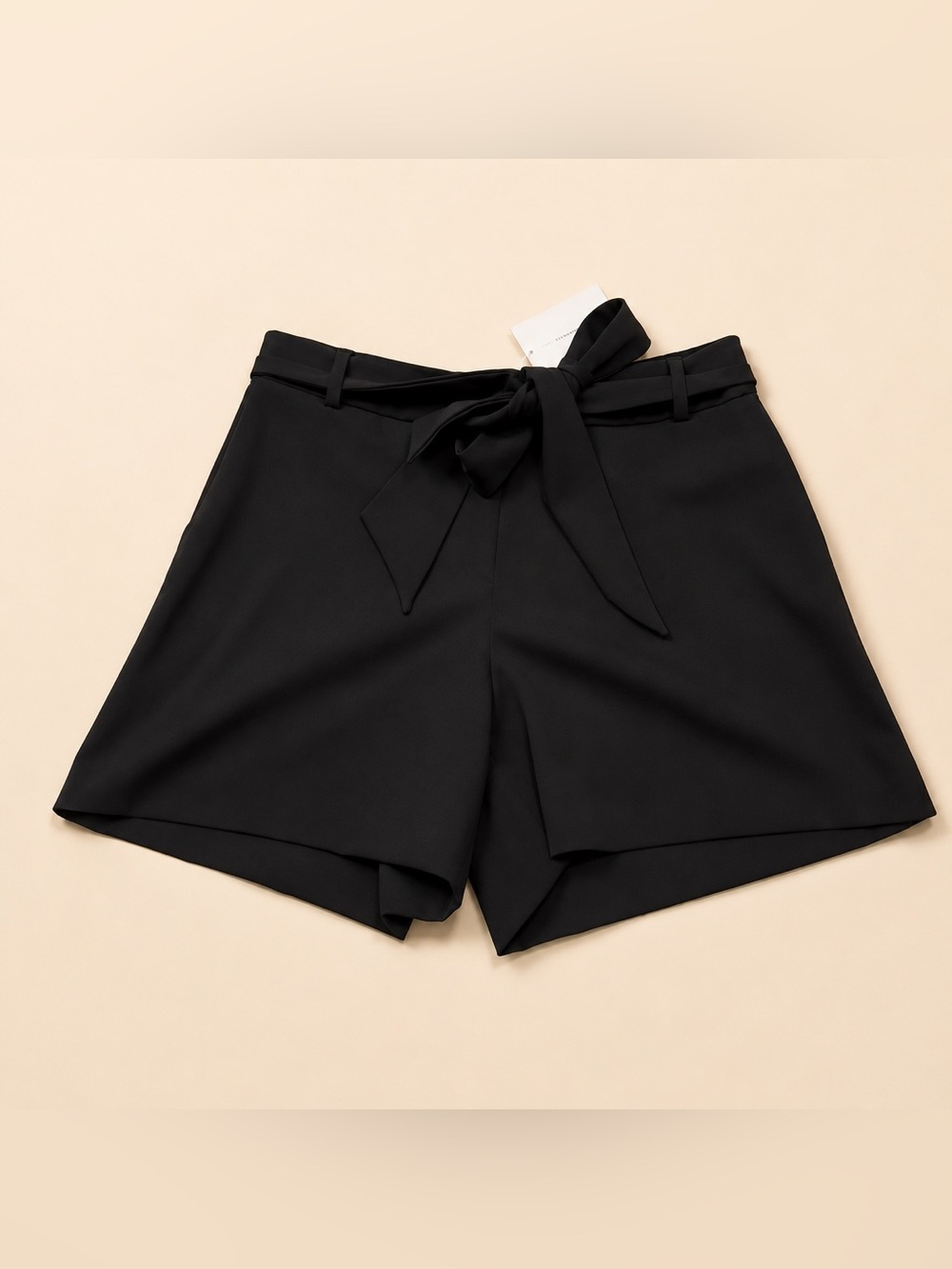 Tie-Waist Black Women’s Bermuda Shorts